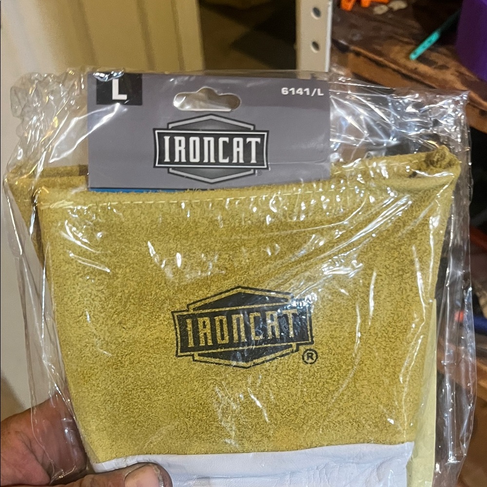 Ironcat Yellow Leather Work Gloves